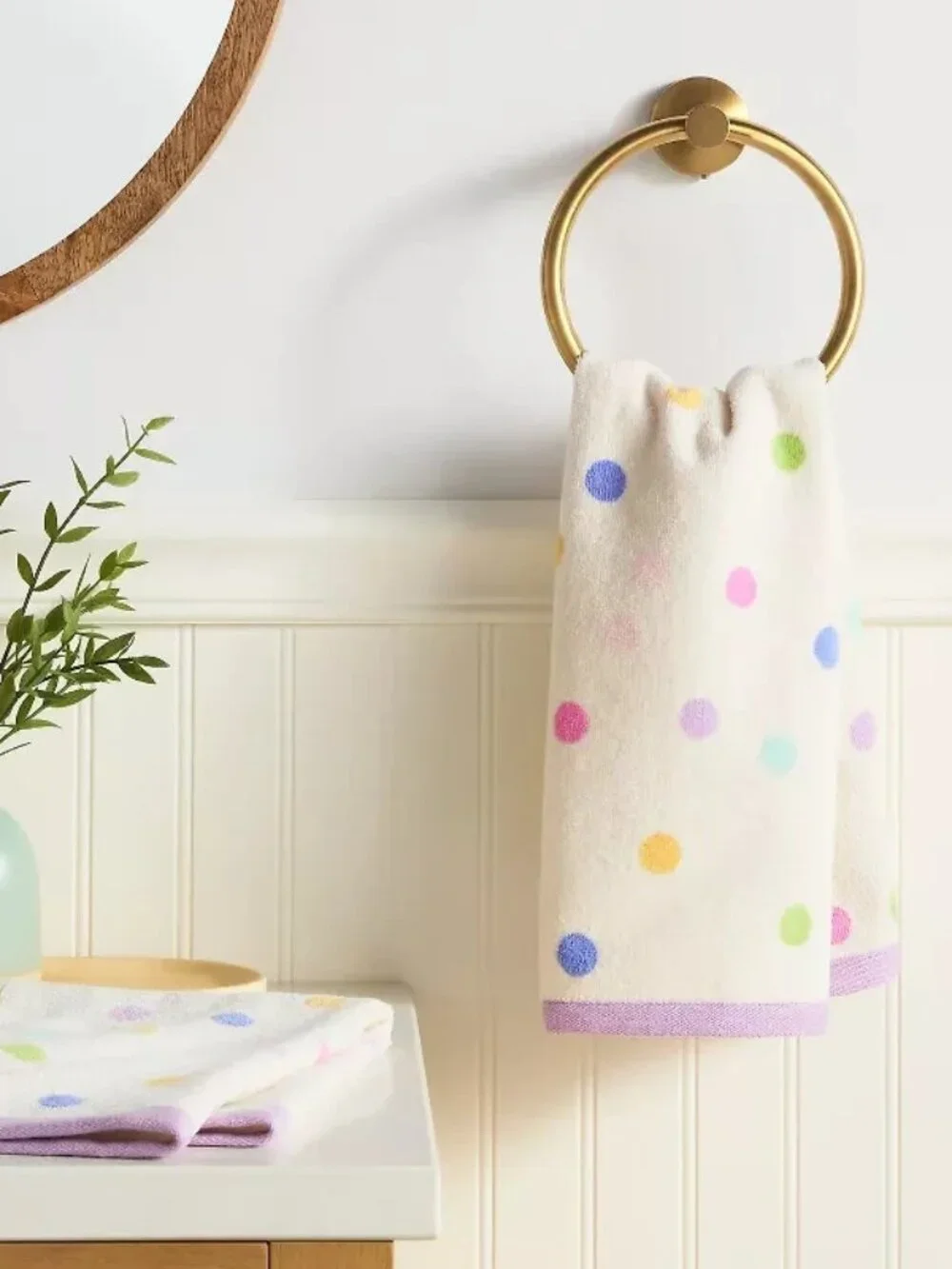 2pk Easter Polka Dot Hand Towel Set